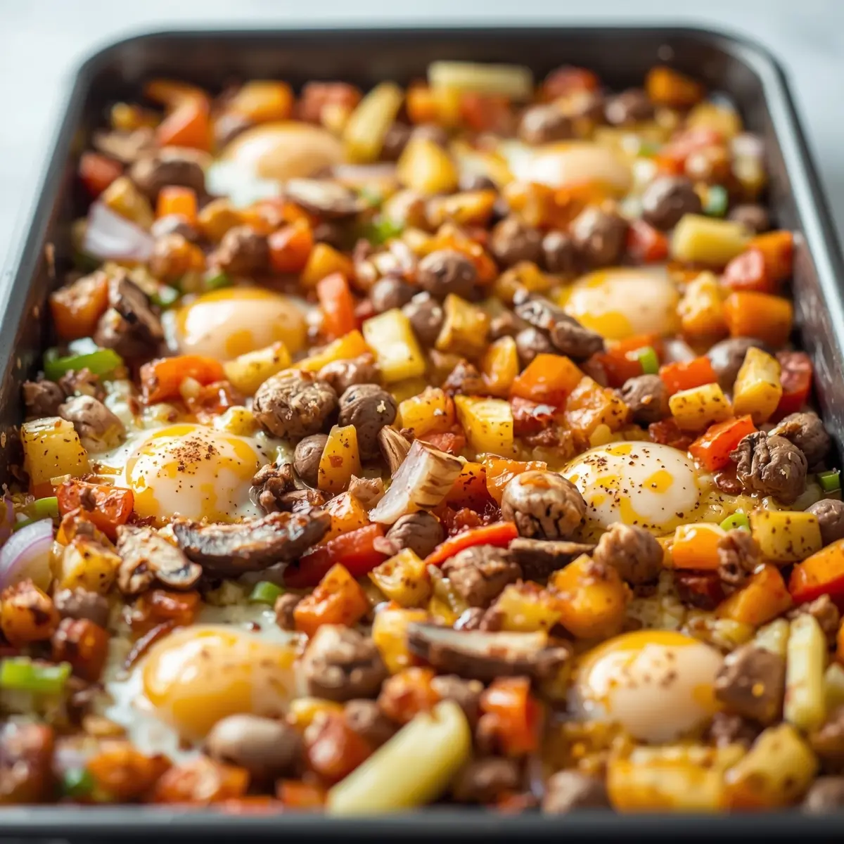 Cooking instructions for sheet pan breakfast