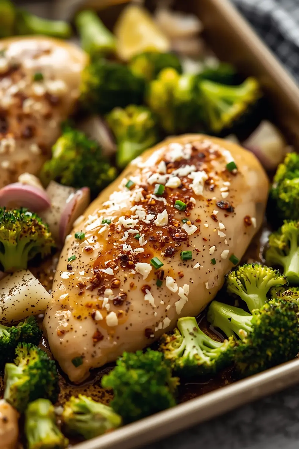 sheet pan chicken and broccoli