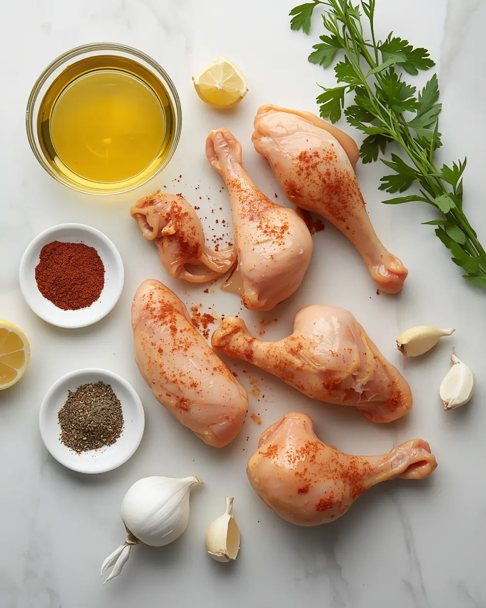 Ingredients for sheet pan chicken drumsticks