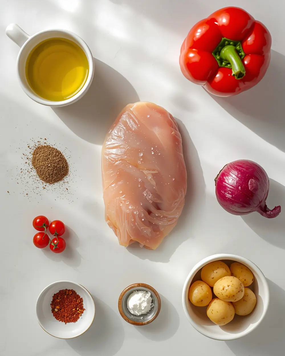 Ingredients for sheet pan chicken shawarma