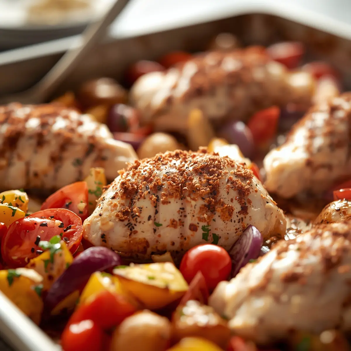 Cooking instructions for sheet pan chicken shawarma
