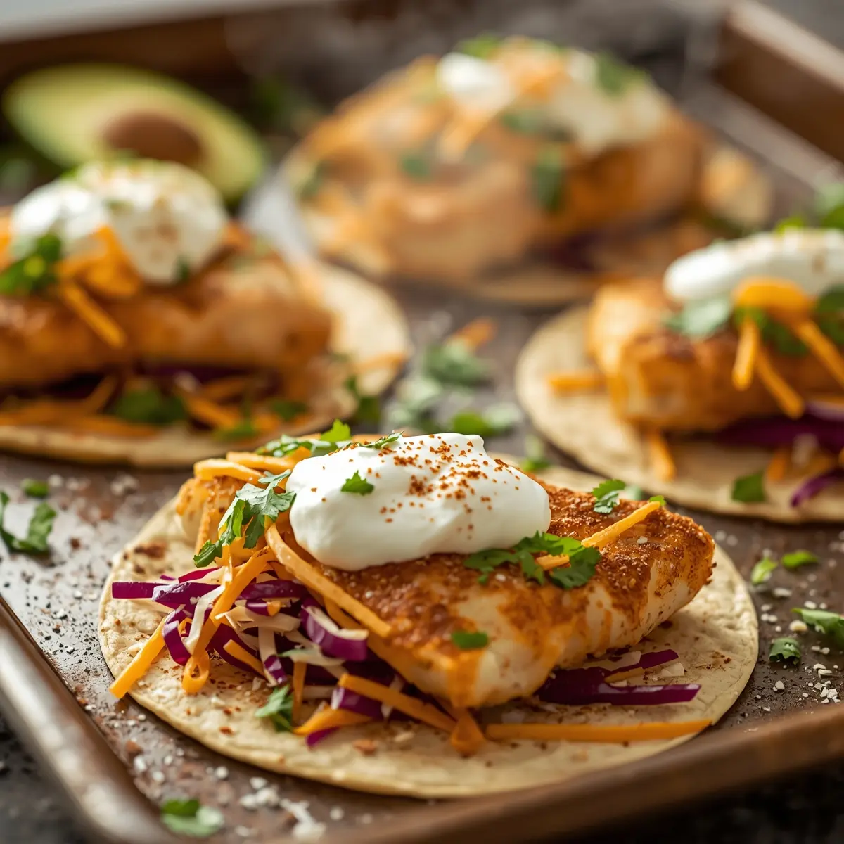 Cooking instructions for sheet pan fish tacos