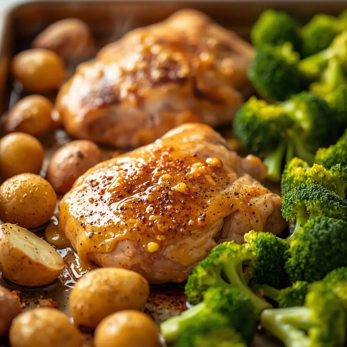Cooking instructions for sheet pan honey mustard chicken