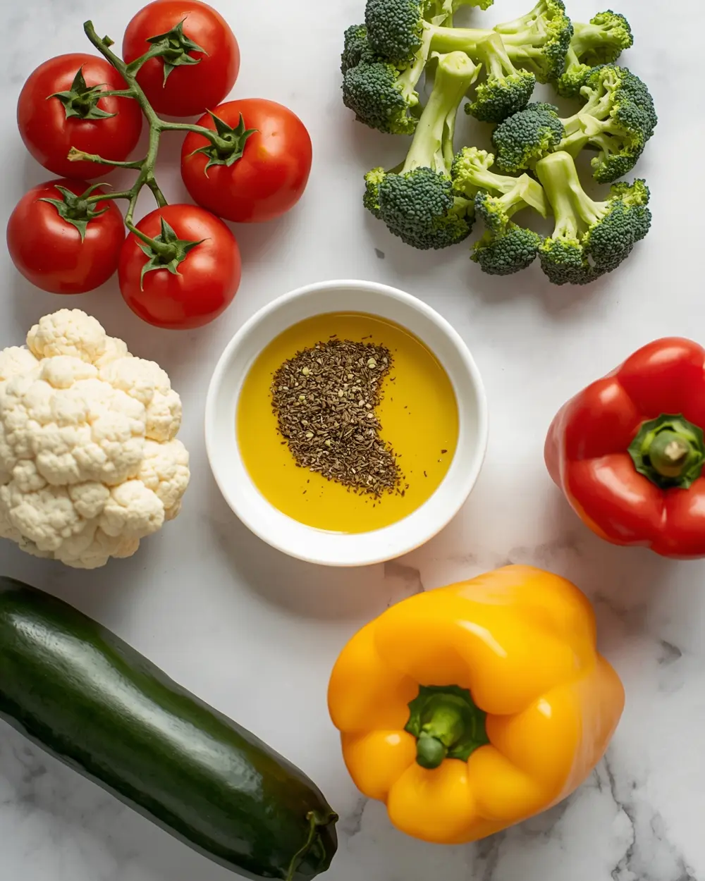Ingredients for sheet pan roasted veggies