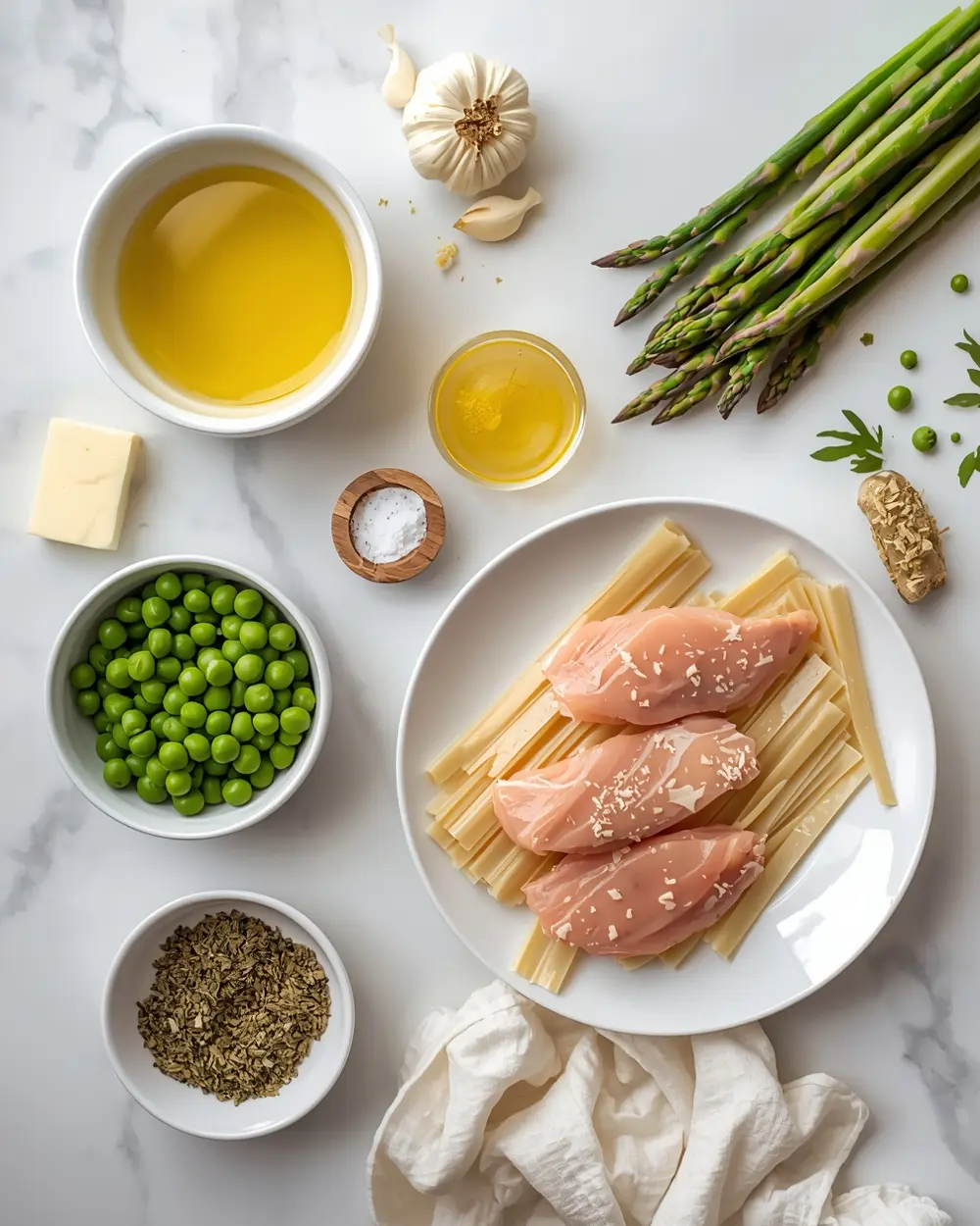 Ingredients for spring chicken alfredo