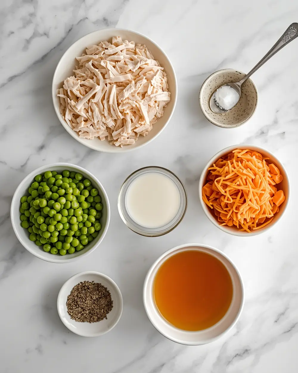 Ingredients for spring chicken pot pie