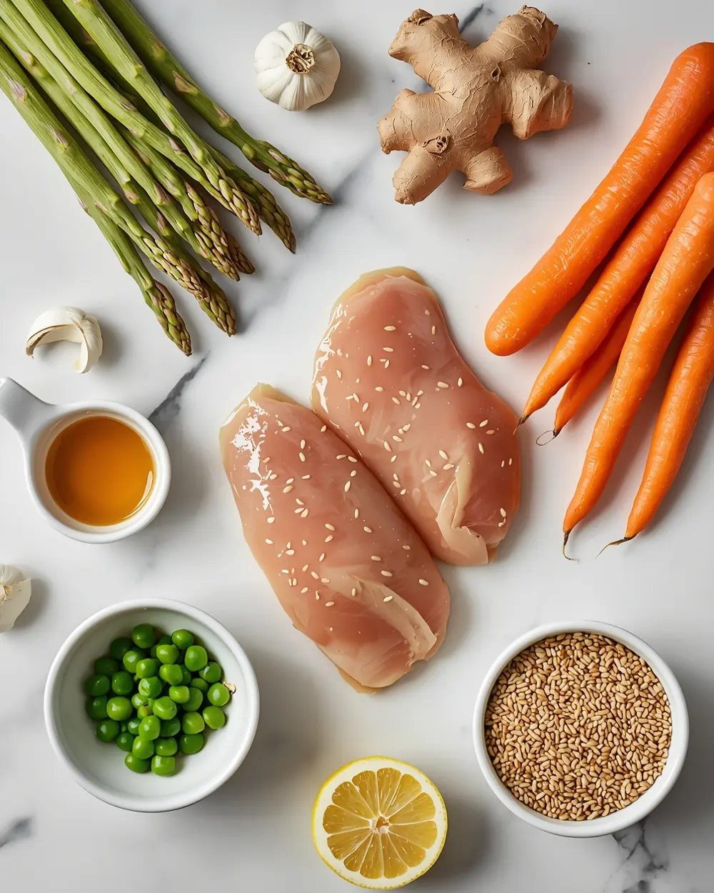 Ingredients for spring chicken stir fry