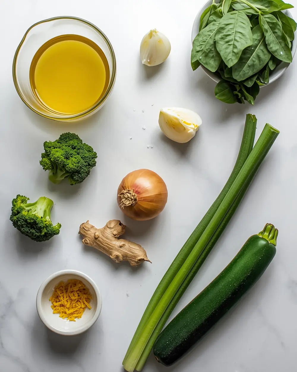Ingredients for spring detox soup
