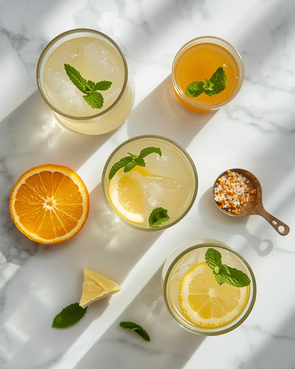 Ingredients for spring lemon drop mocktail