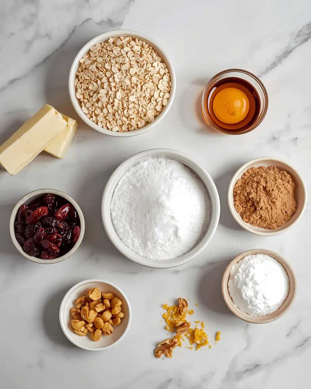 Ingredients for spring oatmeal cookies