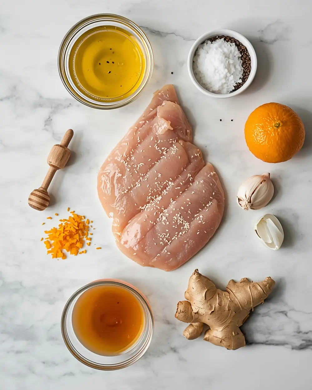Ingredients for spring orange chicken