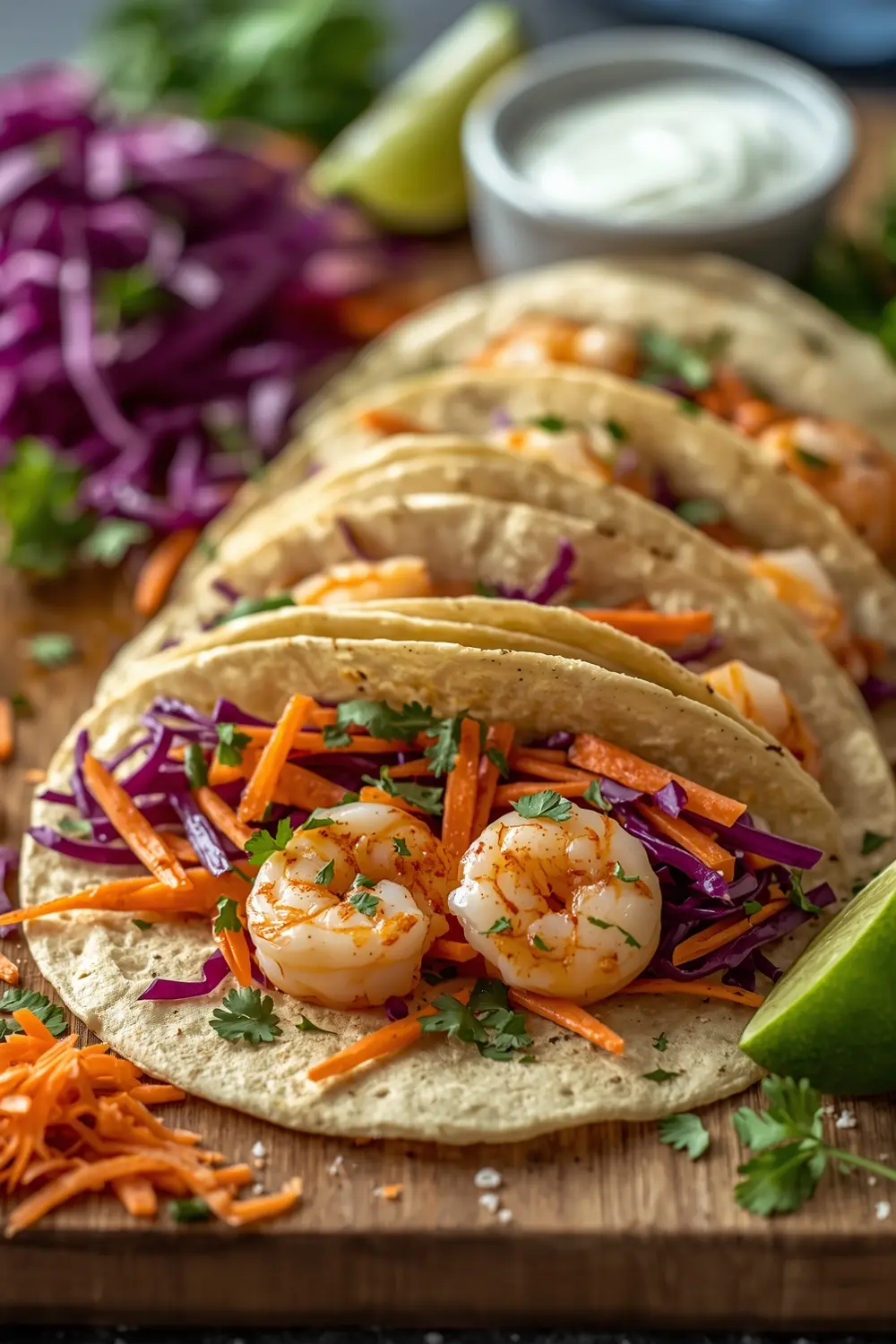 spring shrimp tacos