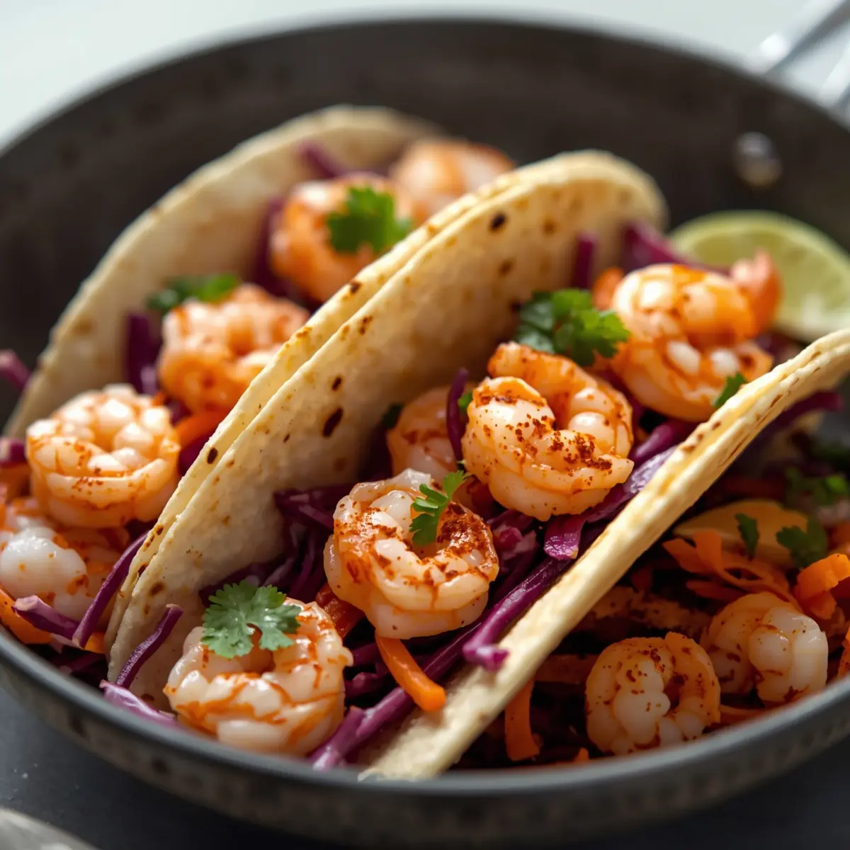 Cooking instructions for spring shrimp tacos