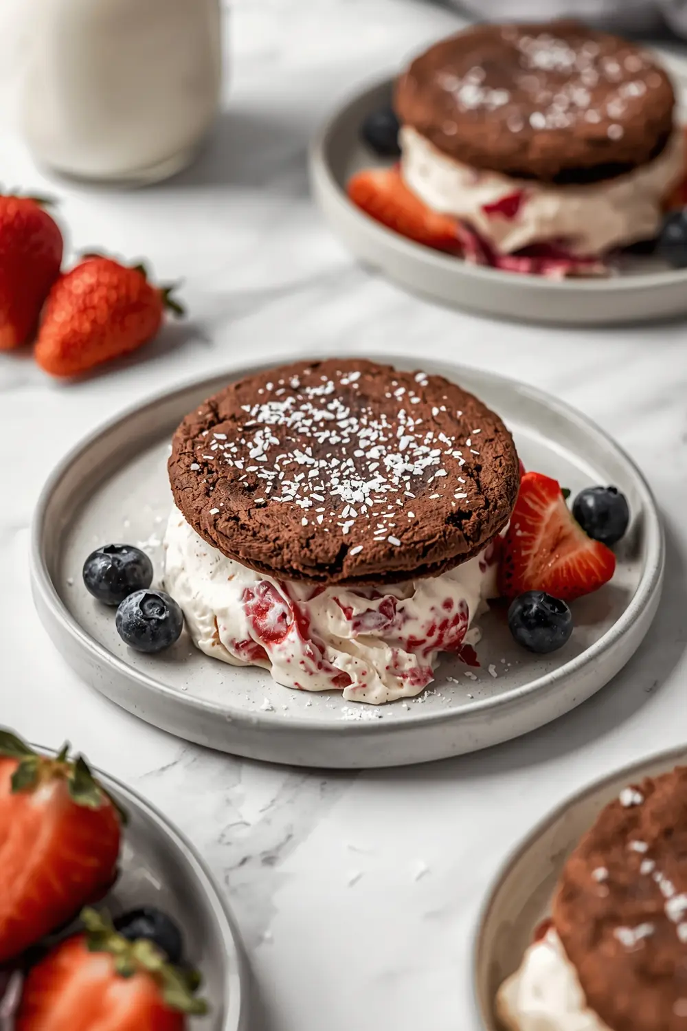 4th july brownie ice cream sandwiches