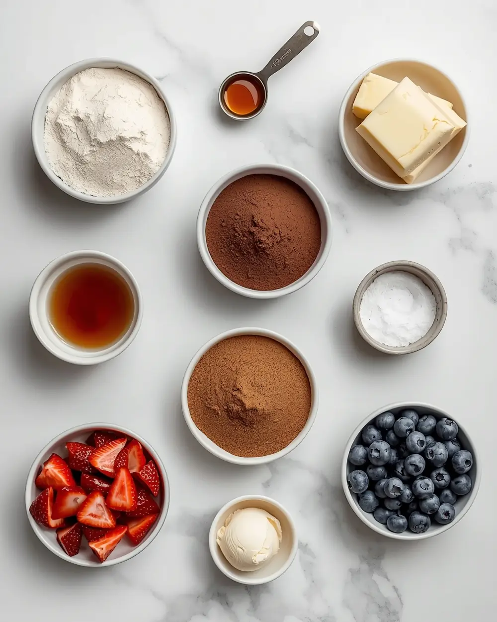 Ingredients for 4th july brownie ice cream sandwiches