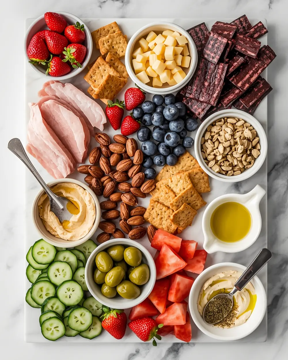Ingredients for 4th july charcuterie board