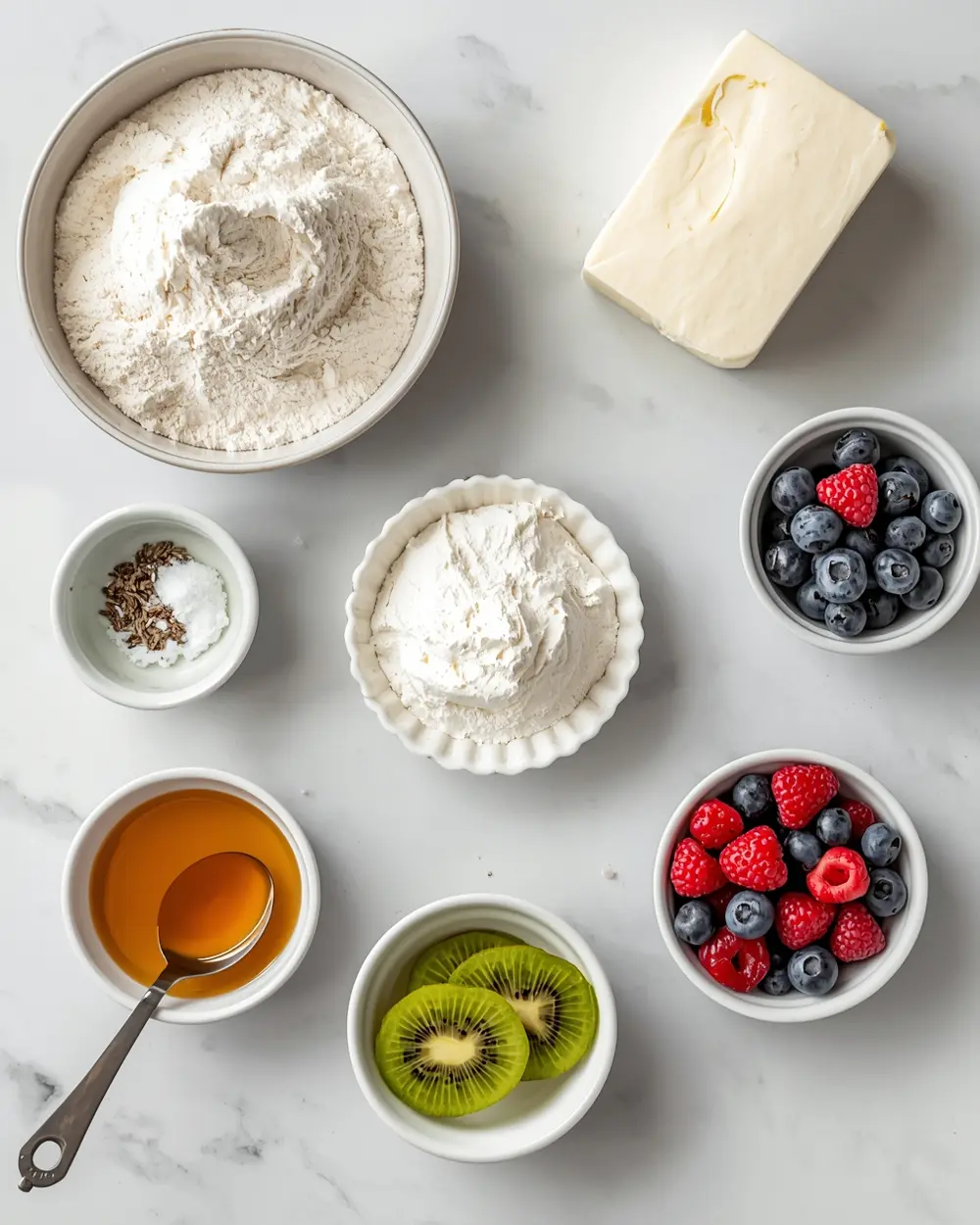 Ingredients for 4th july fruit tart
