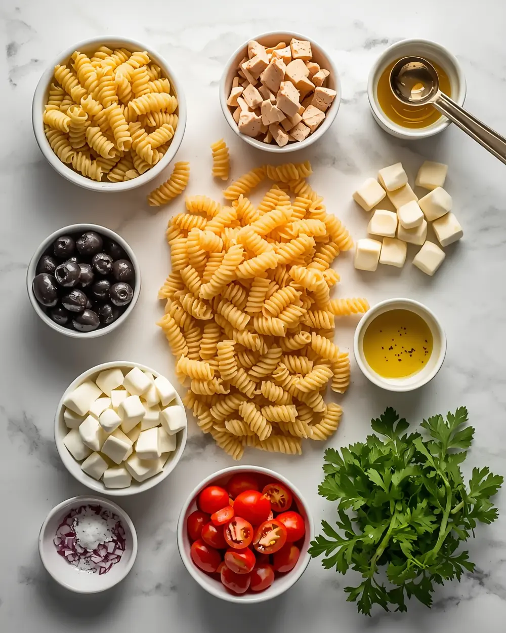 Ingredients for 4th july pasta salad