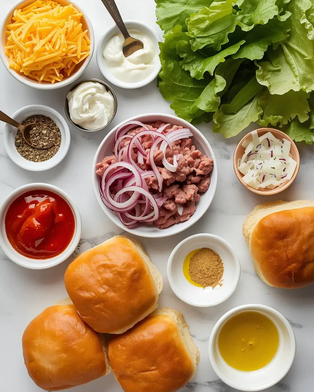 Ingredients for 4th july sliders beef