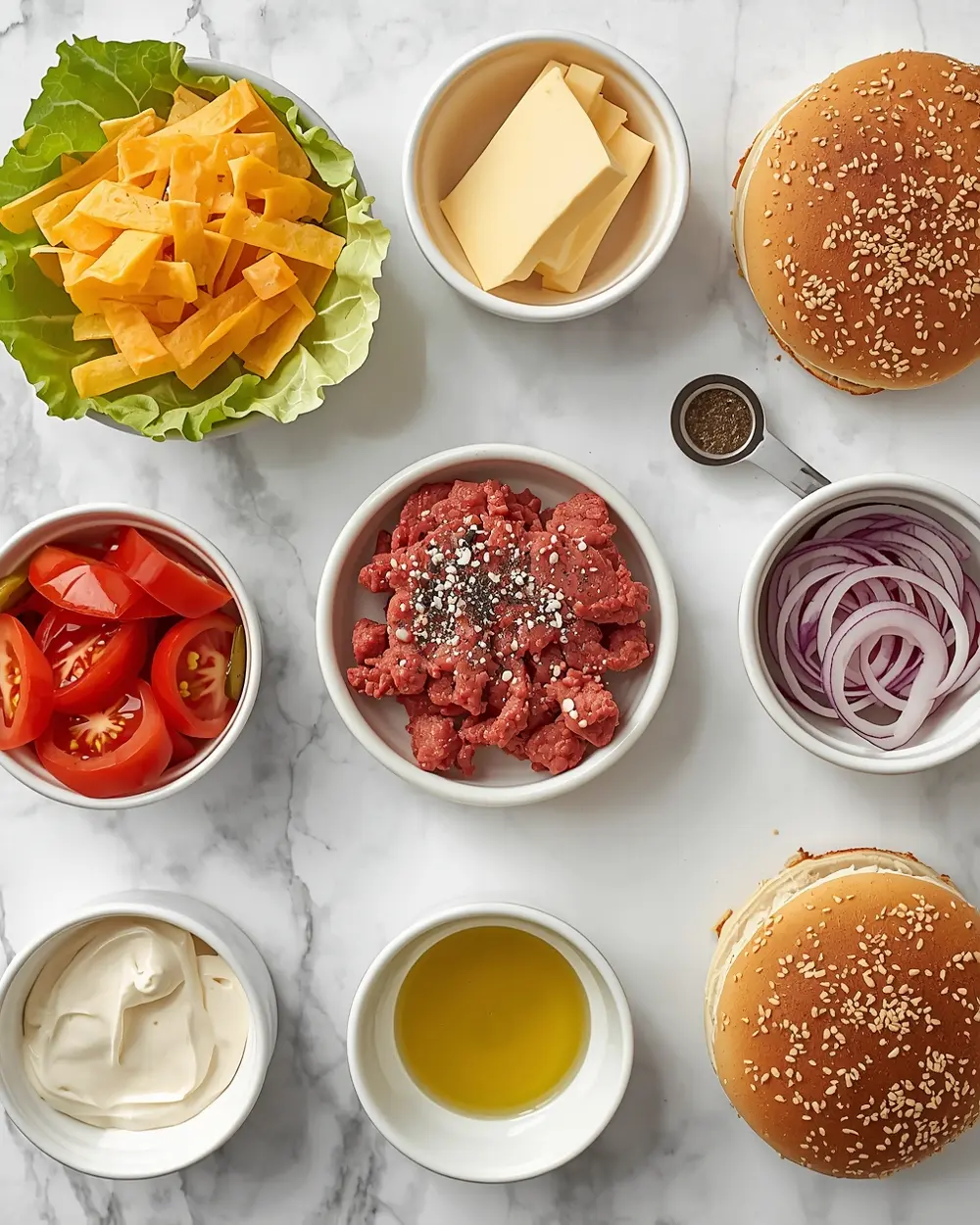 Ingredients for 4th july smash burgers