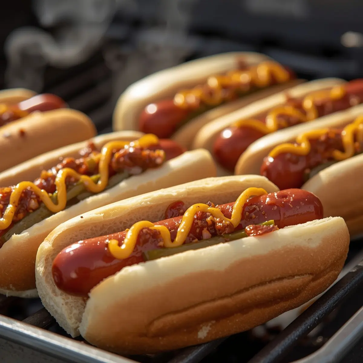 Cooking instructions for 4th of July hot dogs grilled