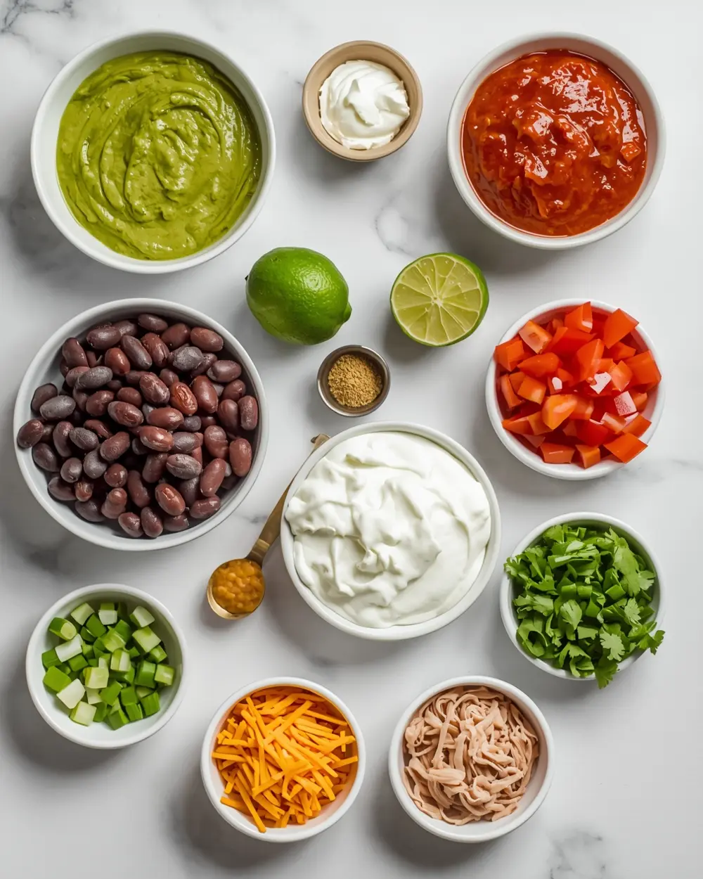 Ingredients for 7 layer dip 4th july