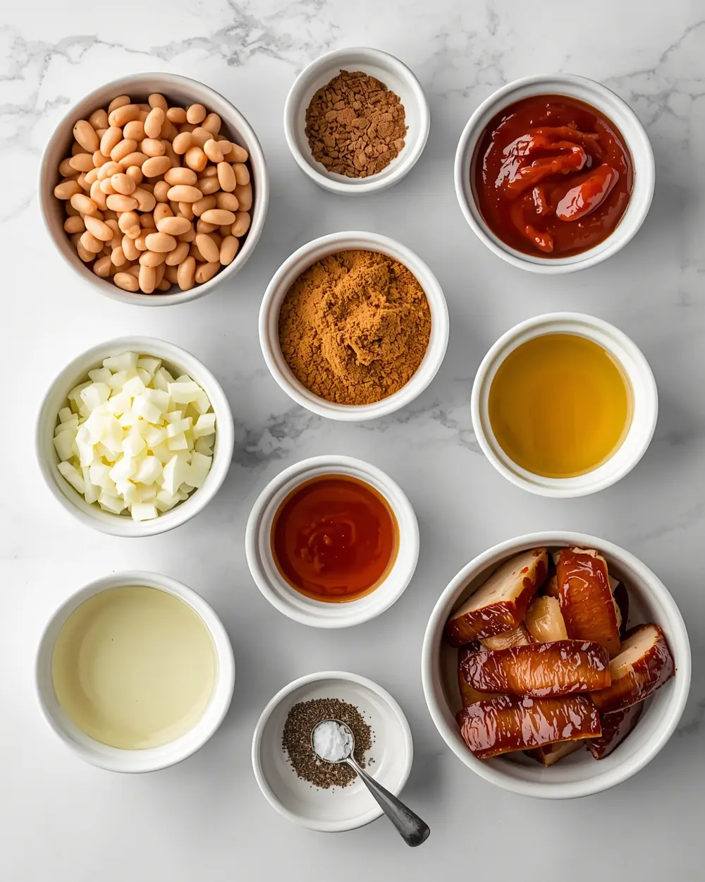 Ingredients for BBQ baked beans slow cooker