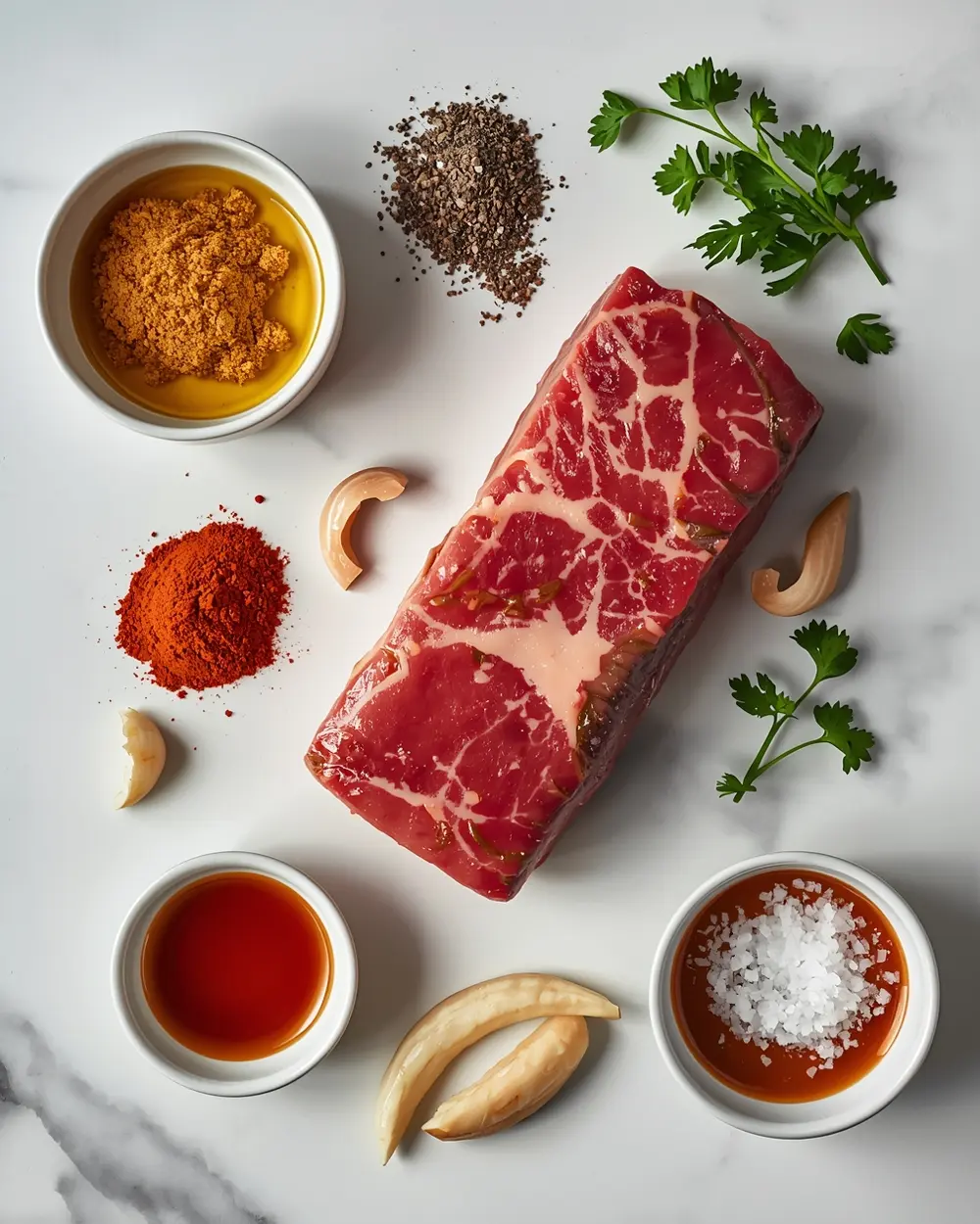 Ingredients for BBQ beef ribs oven