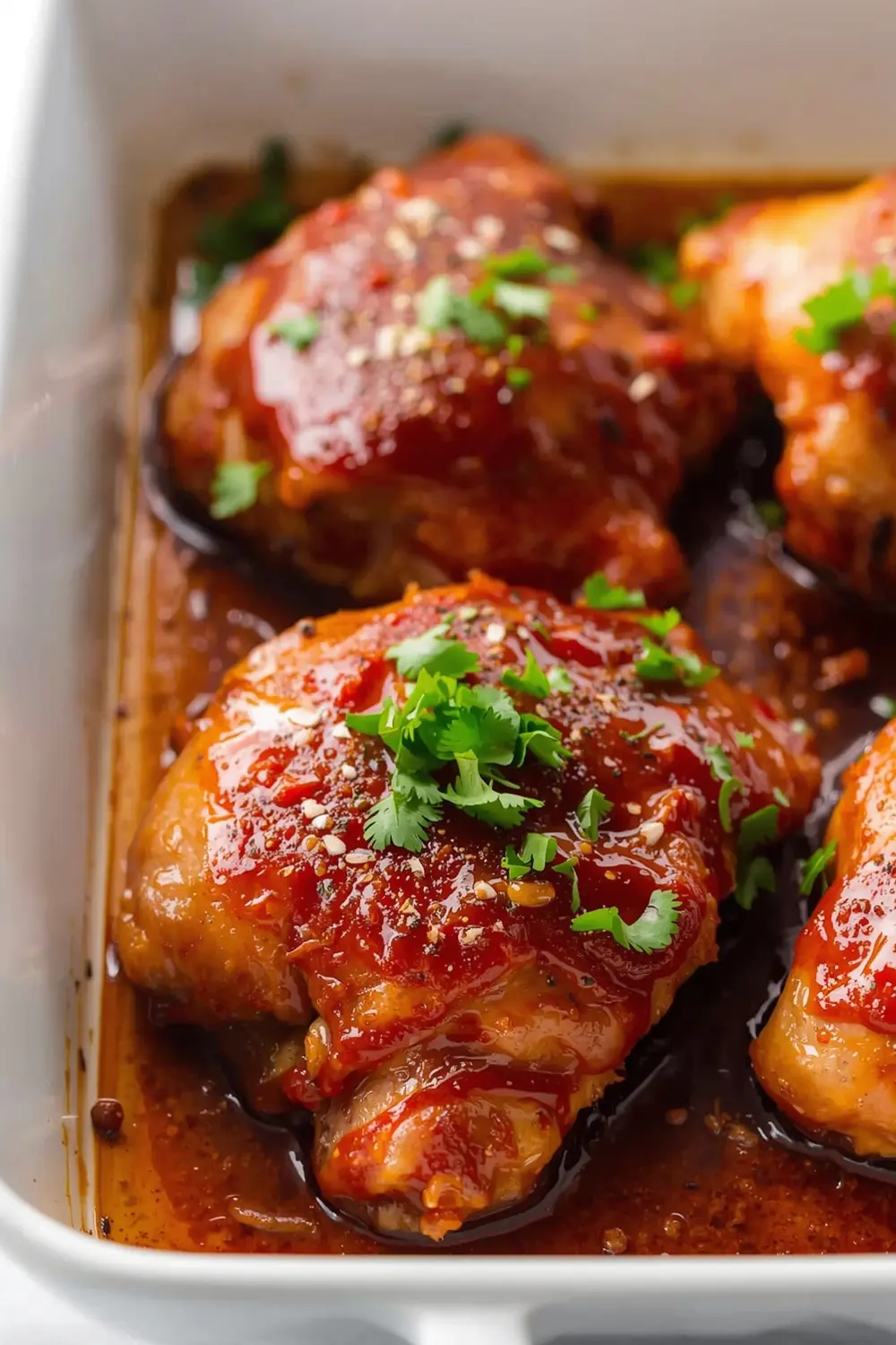 BBQ chicken thighs sticky