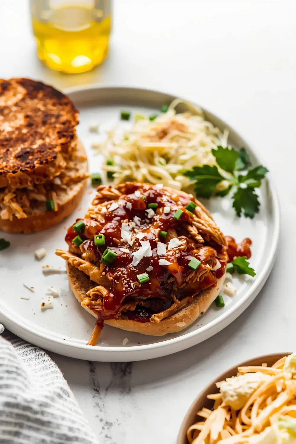 BBQ pulled chicken sandwich