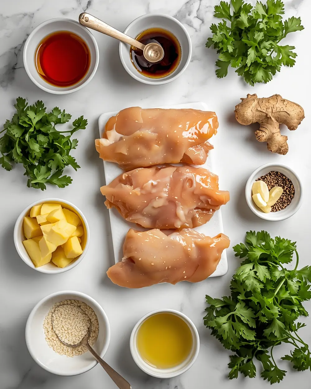 Ingredients for Hawaiian grilled chicken pineapple