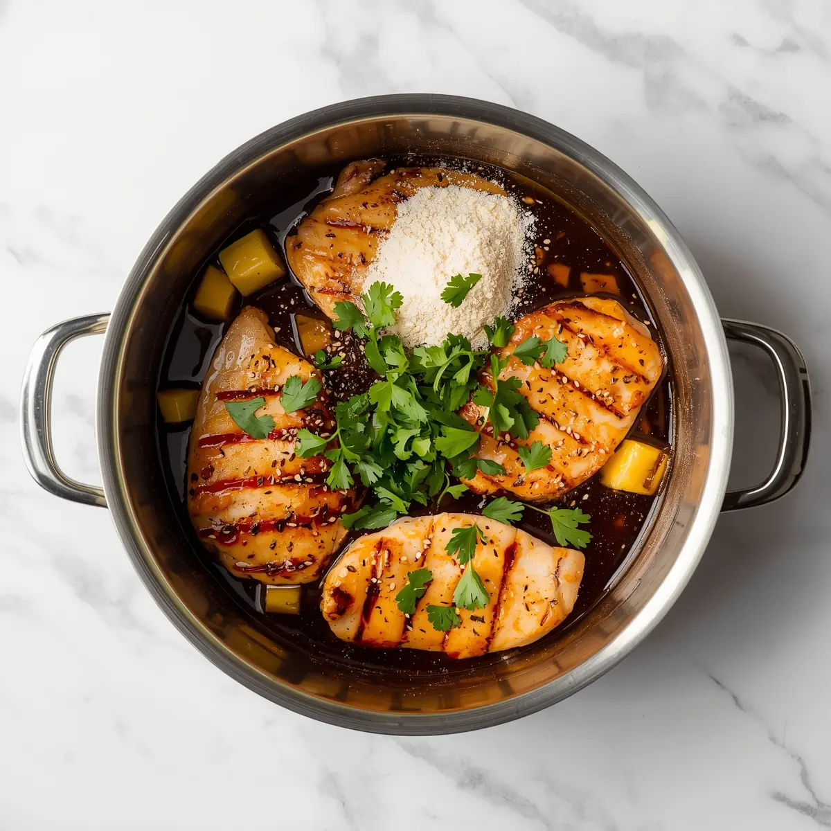 Cooking instructions for Hawaiian grilled chicken pineapple