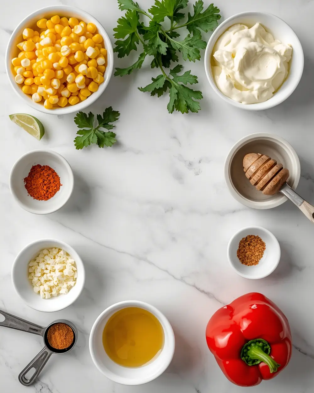Ingredients for Mexican street corn salad