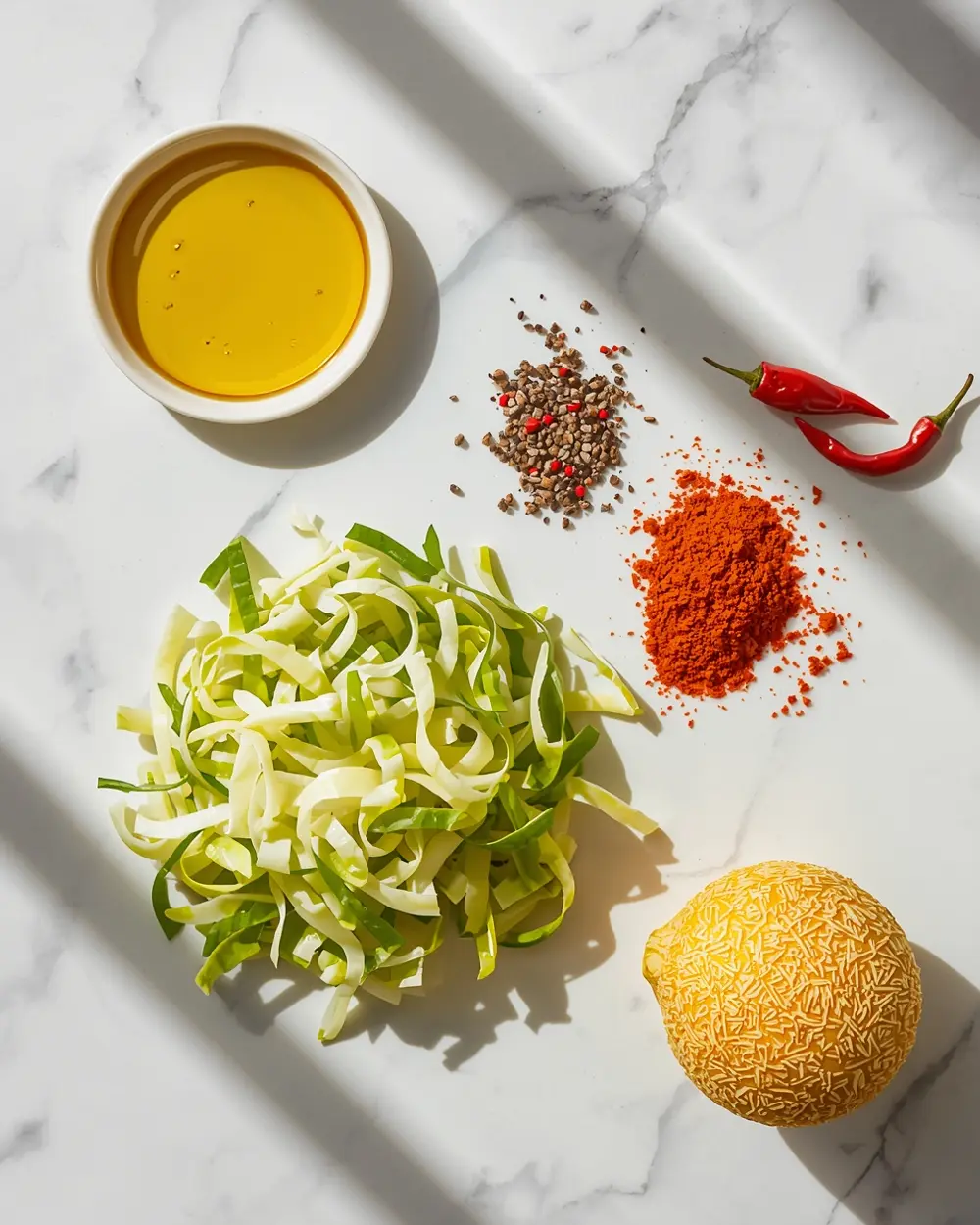Ingredients for air fryer cabbage chips