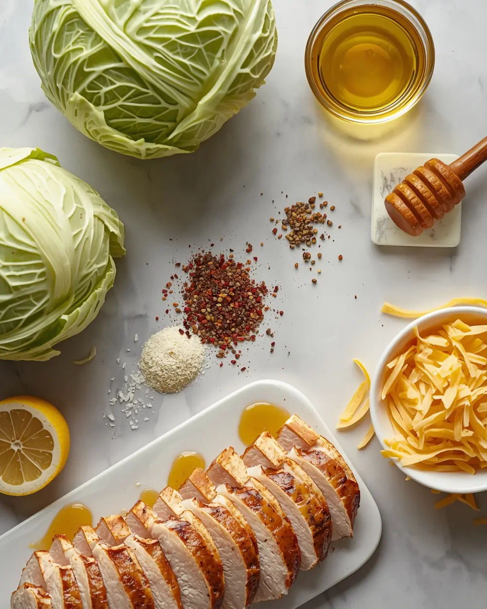 Ingredients for air fryer cabbage steaks