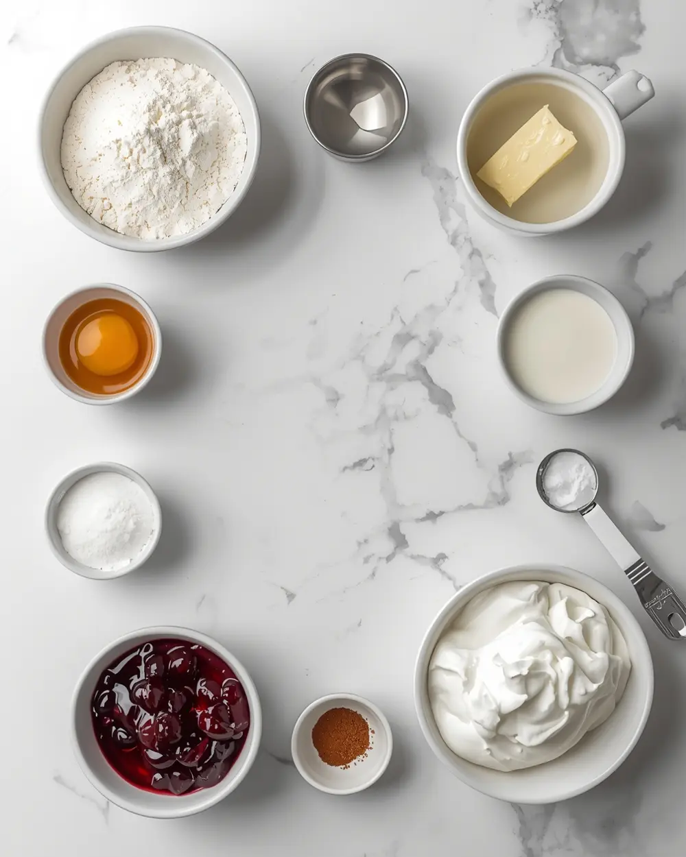 Ingredients for american flag sheet cake