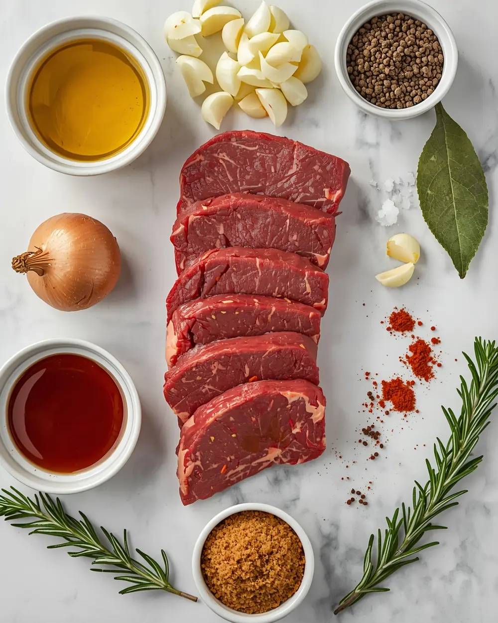 Ingredients for beef brisket slow cooker