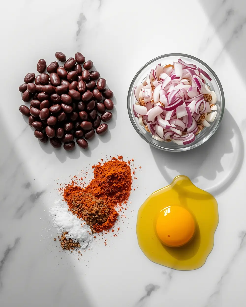 Ingredients for black bean burger