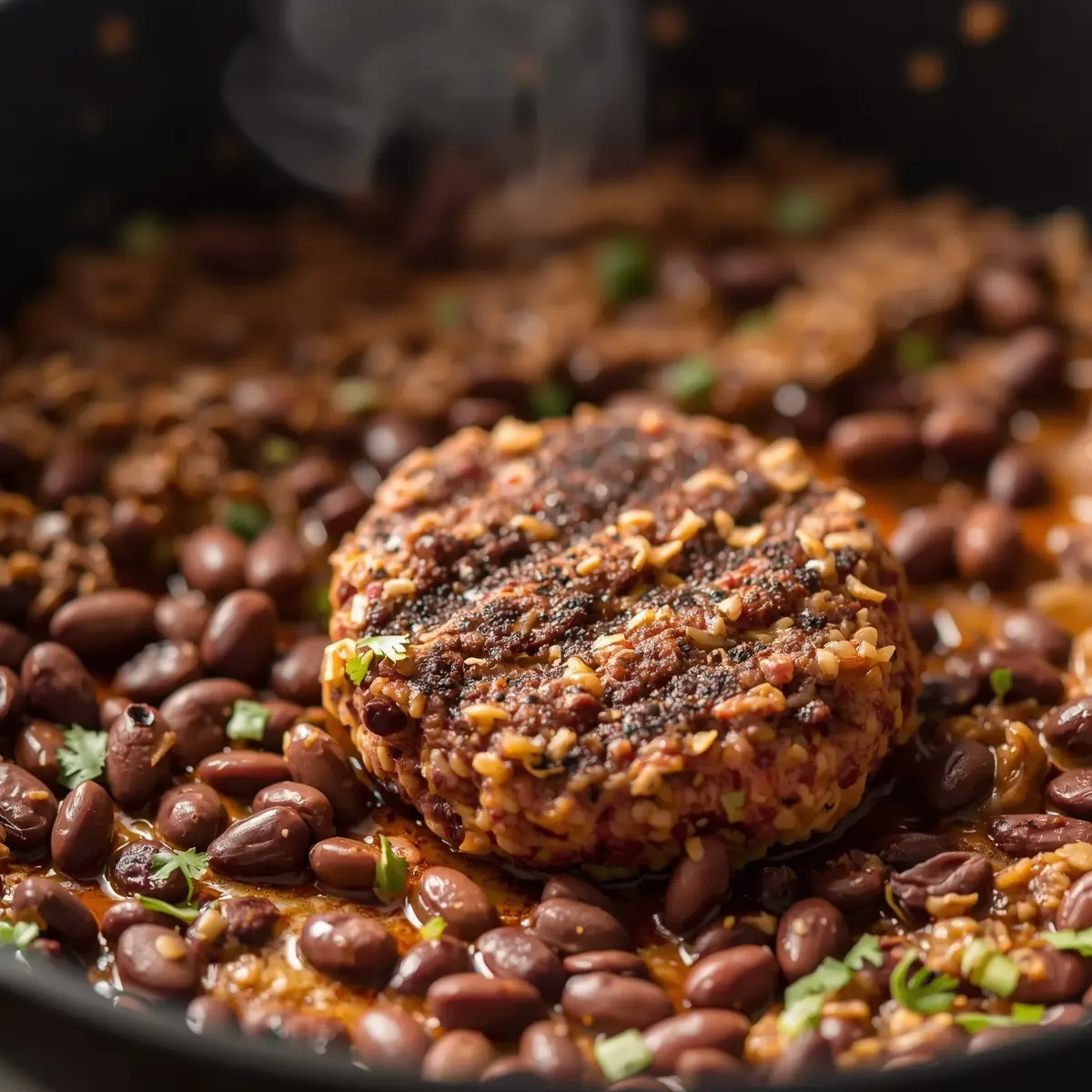 Cooking instructions for black bean burger