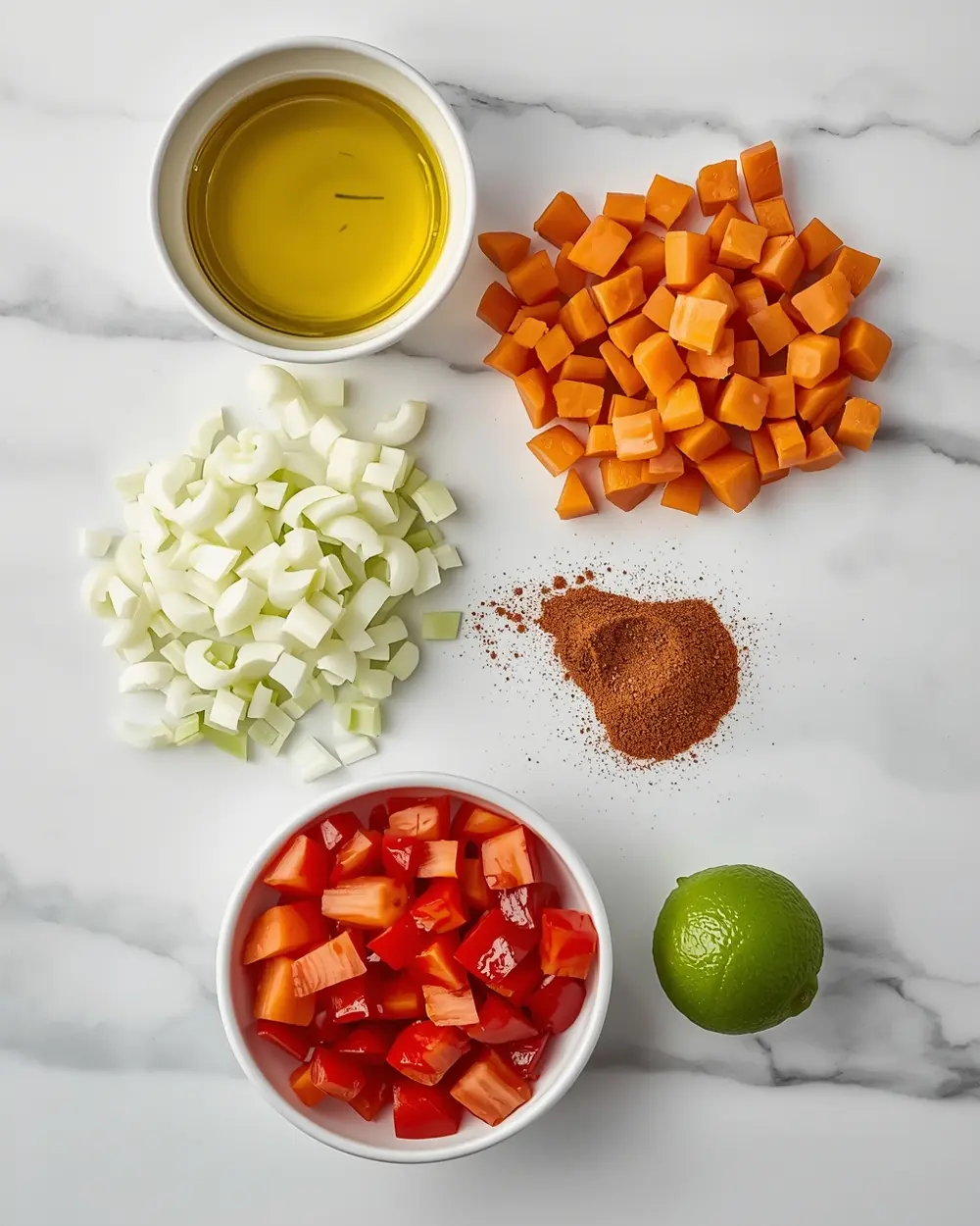 Ingredients for black bean soup smoky