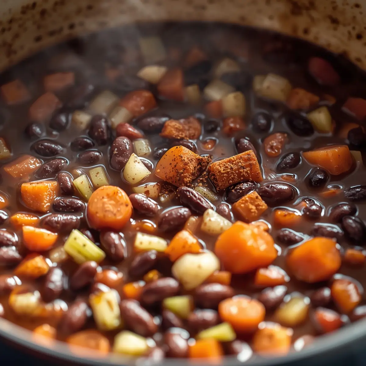 Cooking instructions for black bean soup smoky