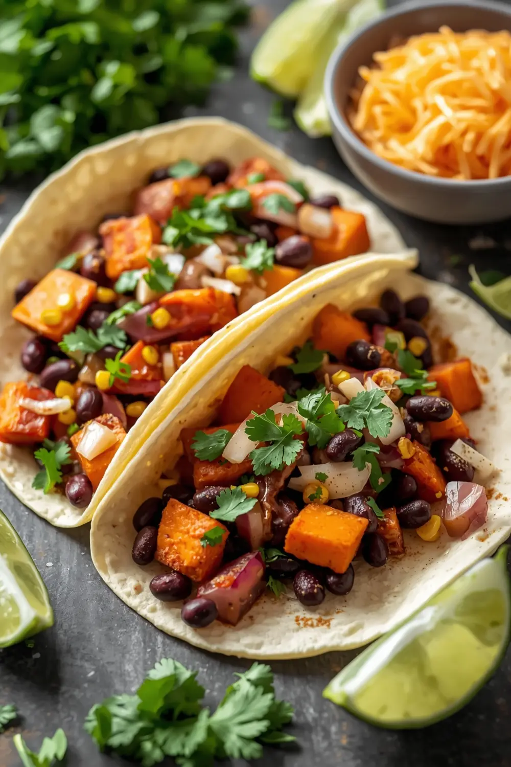 black bean sweet potato tacos