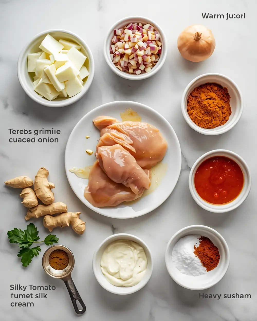 Ingredients for butter chicken easy homemade