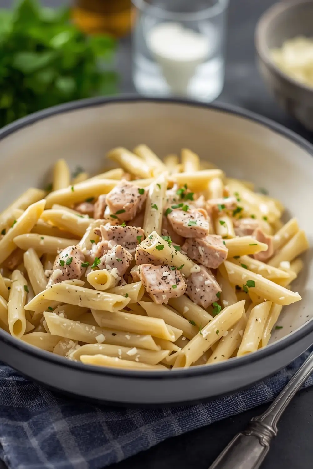 cabbage Alfredo pasta