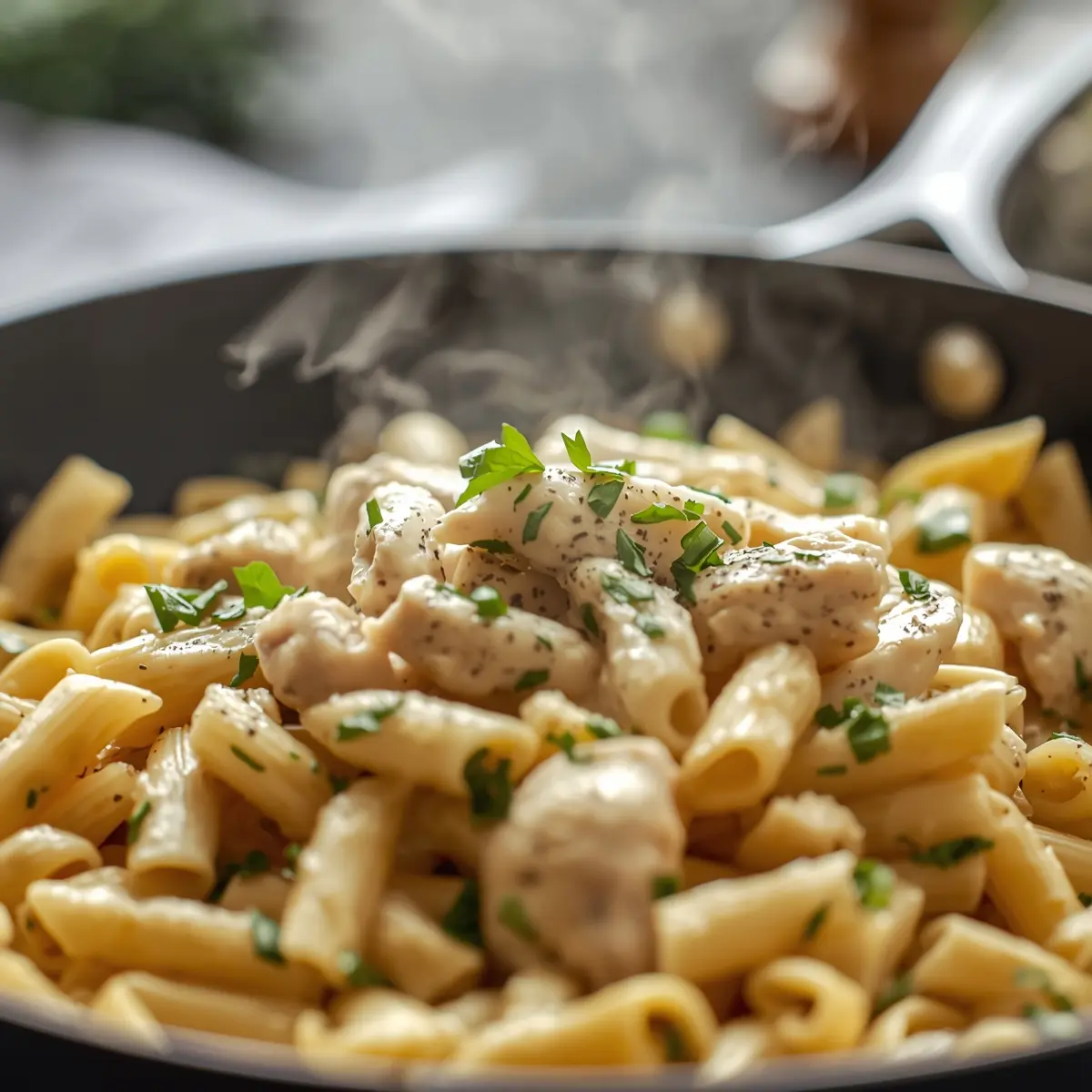 Cooking instructions for cabbage Alfredo pasta