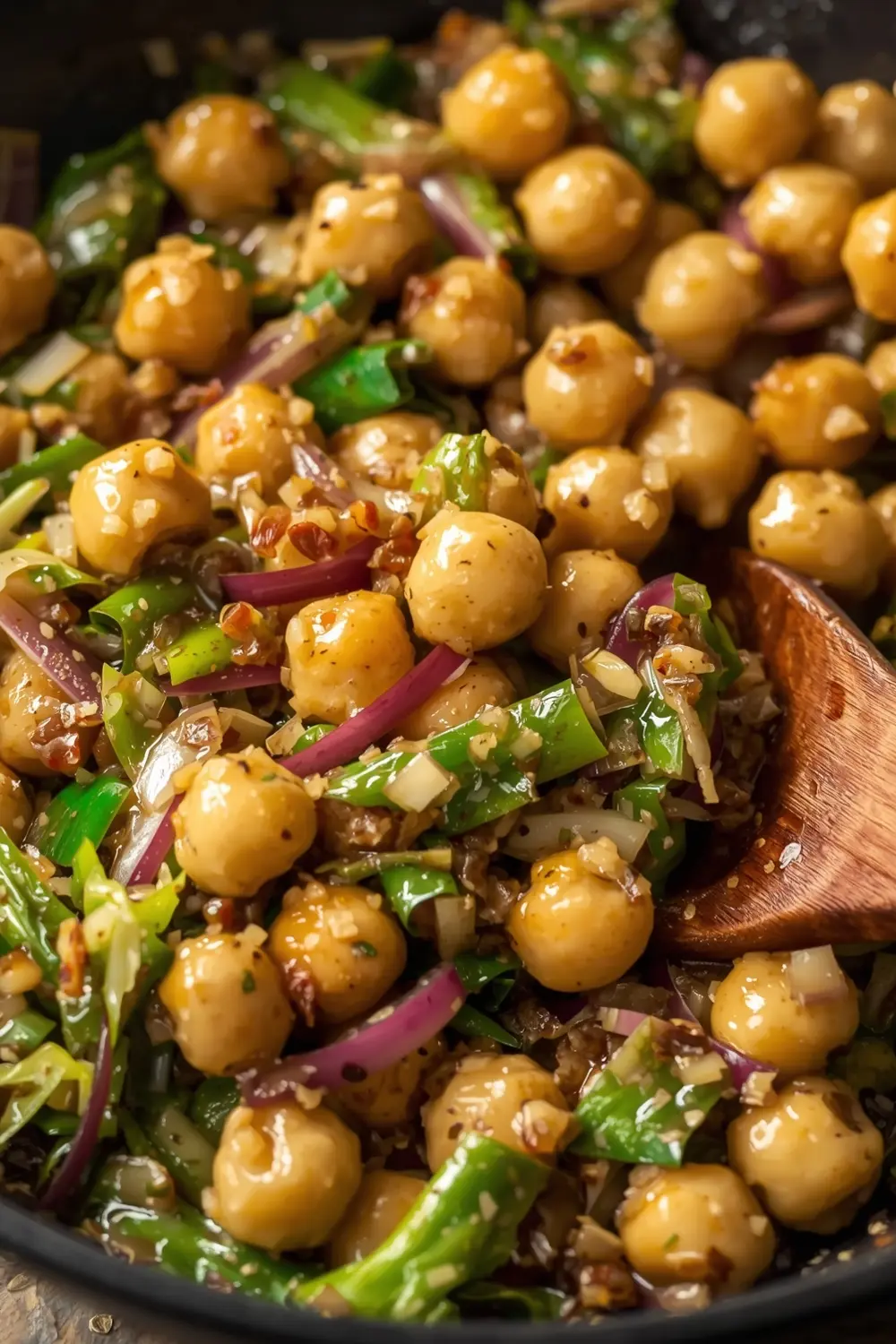 cabbage and chickpea stir fry