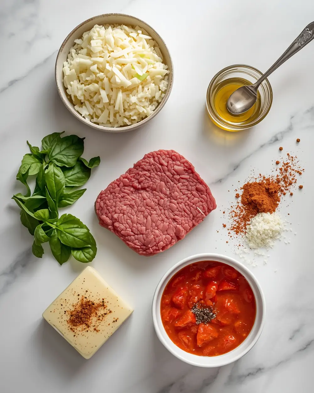 Ingredients for cabbage roll casserole