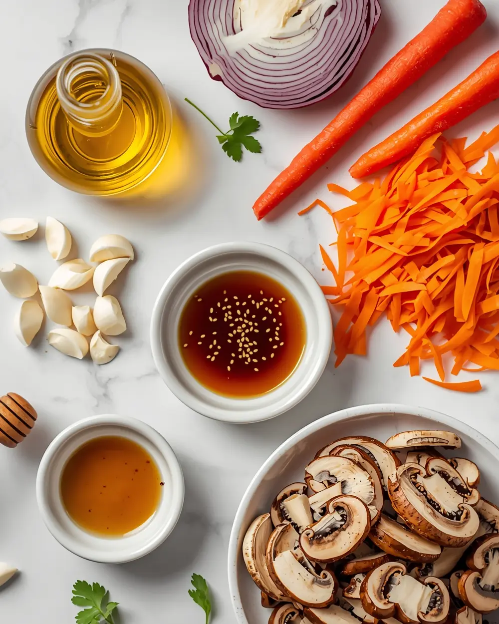 Ingredients for cabbage stir fry garlic