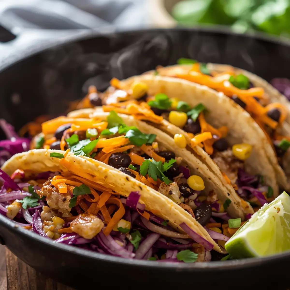 Cooking instructions for cabbage tacos vegetarian