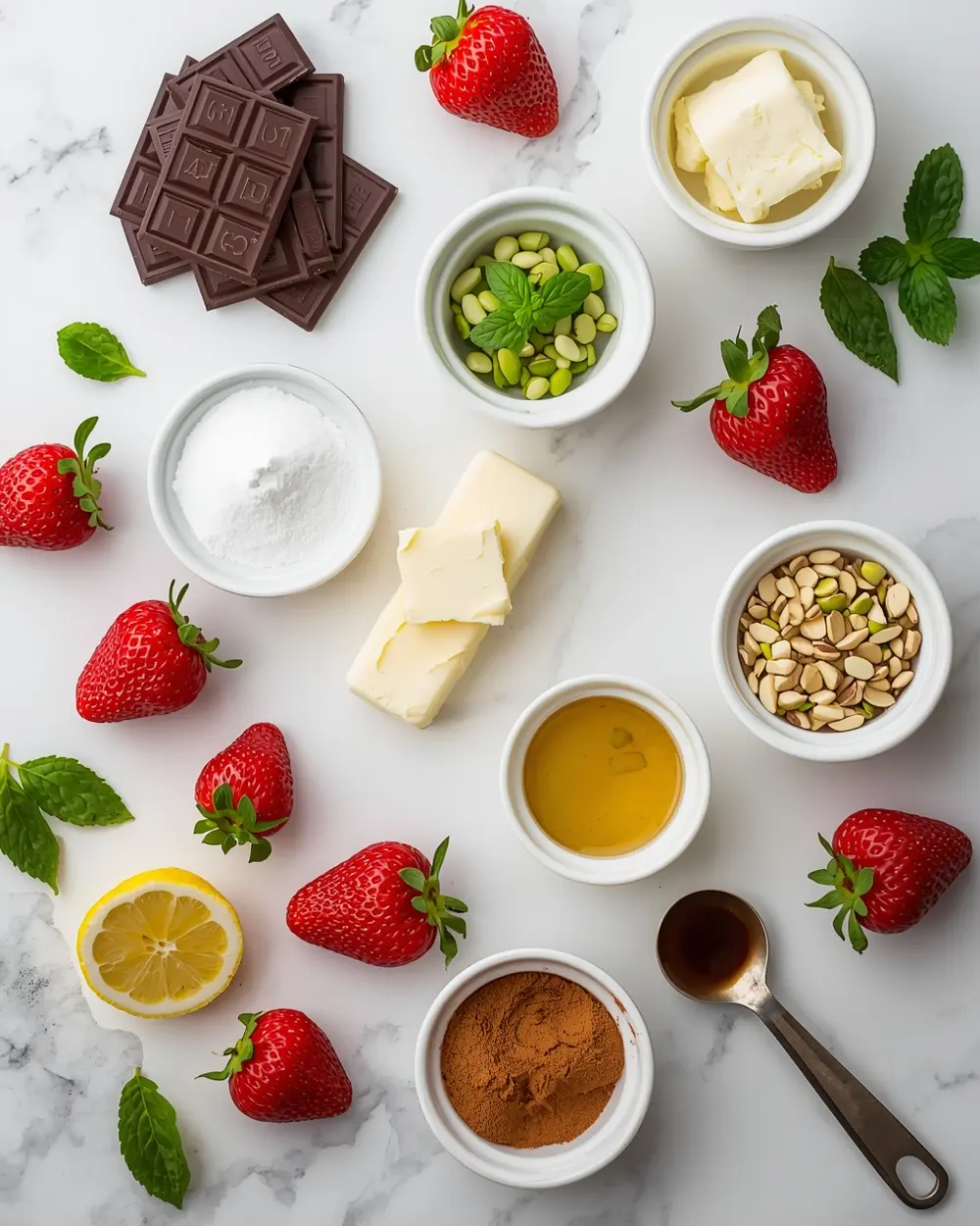 Ingredients for chocolate covered strawberries